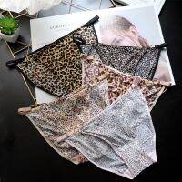 European and American Printed Thin Belt Hoop Sexy Ladies Low-waist Leopard Underwear Women Ice Silk Breathable Womens Briefs