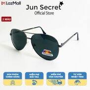 Kính mát nam thời trang Jun Secret gọng kim loại mảnh dáng phi công chống