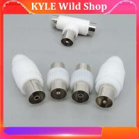 KYLE Wild Shop 1pcs TV Plug Jack For Antennas Male And Female TV RF Coaxial Male Plugs Adapter Right Angle Antennas Connectors