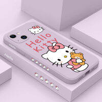 เคสมายากลแมวน่ารัก IPhone 15 14 13 12 11 Pro Max Plus Mini ซิลิโคนเหลวรูปแบบด้านข้าง