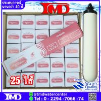 25 ไส้ยกลัง ไส้กรองน้ำดื่มเซรามิคฝาดำ 0.3 MC. American Water Filter (กล่องสีชมพู)