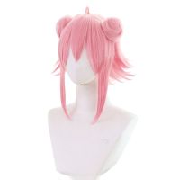 Ensemble Stars Cosplay Tori Himemiya Wig Pink Short Synthetic Hair Wig with Buns Pelucas Anime Halloween Party Role Play