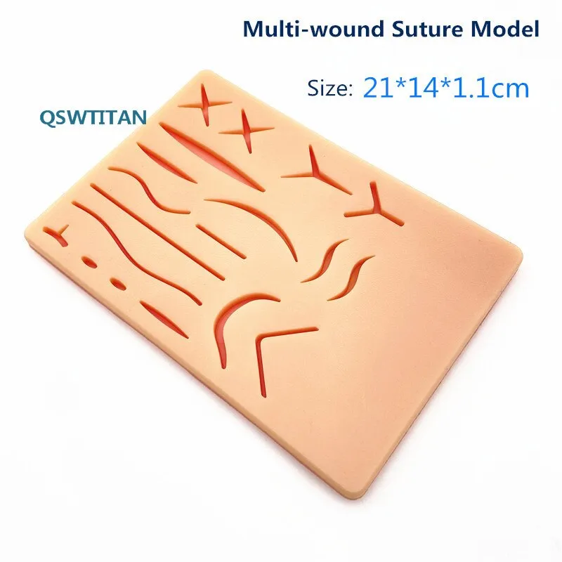 Silicone Surgical Suture Kit Pad Skin Suture Practice Traumatic Simulation  Wounds Training Teaching Model Reusable