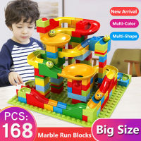 168248Pcs Marble Race Run Block ขนาดใหญ่ Building Blocks Maze Ball Funnel สไลด์บล็อก DIY Creative อิฐประกอบของเล่น