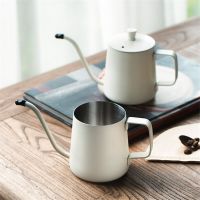 Stainless steel long mouth fine mouth pot Hand made coffee pot Household ear hanging coffee pot Hand brewed coffee utensils