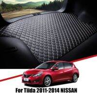 แผ่นหนังรองท้ายรถสำหรับ Nissan Tiida C12 2011 2012 2013 2014กันน้ำแผ่นรองป้องกันพื้นอุปกรณ์เสริมไลเนอร์กระบะ