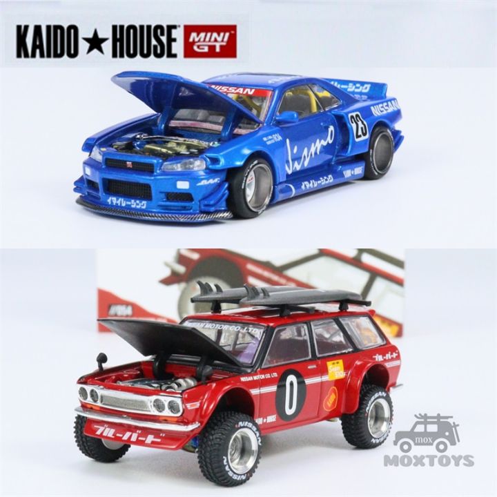 kaido-house-x-mini-gt-1-64-nissan-skyline-r34-v3-datsun-kaido-510-v2-diecast-model-car