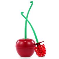 Hot Wine Red/Red/Green Toilet brush Lovely Cherry Shape Lavatory Brush Toilet Brush Holder Set Toilet Borstel Cepillo Wc trump