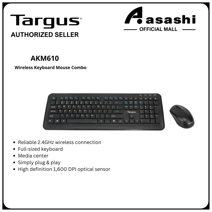 Targus TGAKM610BK / AKM610 / KM610 Wireless Keyboard Mouse Combo Lazada