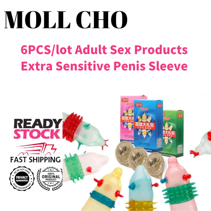 6pcslot Adult Sex Products Extra Sensitive Penis Sleeve Female G Spot Vaginal Stimulation