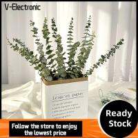 V-ELECTRONIC 10PCS/Bouquet DIY การจัดดอกไม้ การตกแต่งบ้าน ปาร์ตี้ซัพพลาย ใบยูคาลิปตัสธรรมชาติ กิ่งก้าน ดอกไม้ประดิษฐ์ เรียล พาลท์