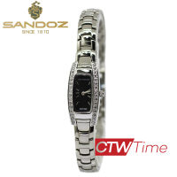 (ผ่อนชำระ สูงสุด 10 เดือน)  Sandoz นาฬิกาข้อมือผู้หญิง สายสแตนเลส รุ่น SD99218SS04 (สีเงิน / หน้าปัดดำ)