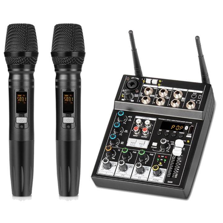 7-Channel Audio Mixer With USB Input – For Karaoke, DJ, Home Studio, XLR Mics, Phantom Power, EQ Controls