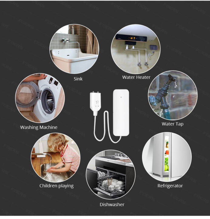 tuya-zigbee-smart-home-water-sensor-leak-detector-น้ำท่วมน้ำรั่วนาฬิกาปลุกทำงานร่วมกับ-tuya-zigbee-hub