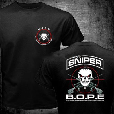 Summer New Print BOPE Tropa De Elite Sniper Unit Scout Brazilian Special Forces T-shirt Mens Ca