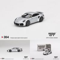 MINI GT 1:64 911 Turbo S Silver Metallic Alloy Diorama Car Model Collection Miniature Carros Toys 354มีสินค้า