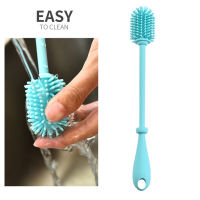 Long Handle Silicone Brush Washing Tool for Baby Milk Bottle Glass Cup Deep Narrow Mouth Container Cleaning Brush