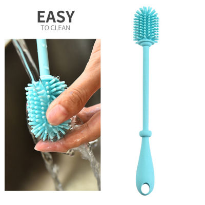 Long Handle Silicone Brush Washing Tool for Baby Milk Bottle Glass Cup Deep Narrow Mouth Container Cleaning Brush