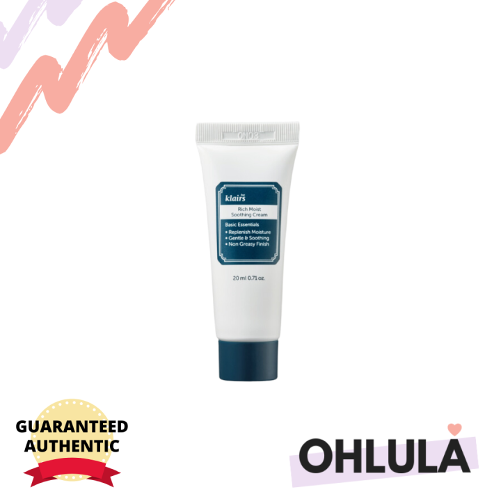 Klairs Rich Moist Soothing Cream 20 ml Mini Lazada PH