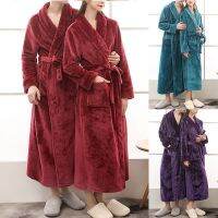 Superior Home Shop 6 Colors Winter Thick Warm Robes Women Fashion Bathrobe Coral Mens Fleece Sleepwear Couple Long Bathrobe