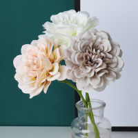 【Cw】5pcs Beautiful Artificial Peony Flowers Silk Dahlia Bouquet Autumn Decoration for Home Wedding Hydrange Fake Flower Table Decord