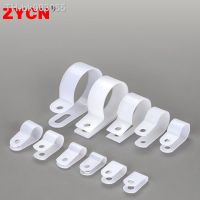 ㍿ 100PCS Cable Clips R-Type Nylon Clamp Plastic White Hose Fasteners Durable Mount Fix Hardware Electrical Fitting Wire Management