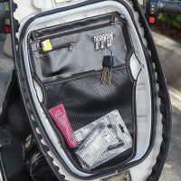 PU Leather Motorcycle Under Seat Storage Pouchs With Keychain Card Hanging Bag Motorbike Parts Black Scooter Luggage Accessories Pipe Fittings Accesso