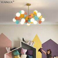 Minimalist Colorful Bubble Ball Pendant Lights Chandeliers For Bedroom Living Dining Room Study Childrens Room Hall AC90-260V