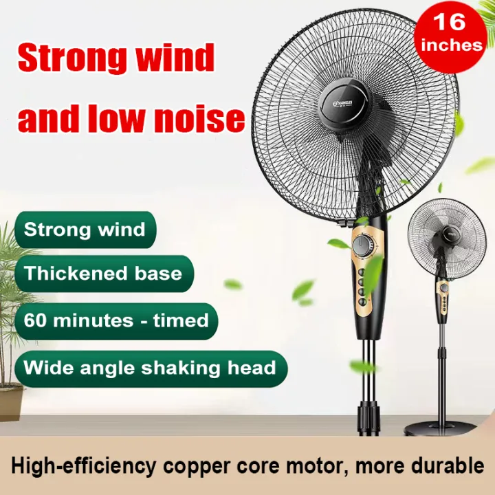 16inches Electric Fan 3Speed Levels 3Wind Modes Oscillation Function LED Display Programmed