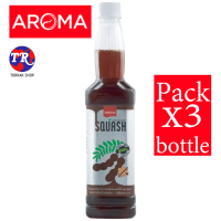 Aroma SQUASH Tamarind &amp; Honey น้ำผลไม้เข้มข้น รสน้ำผึ้งมะขาม 730มล. แพ็ก 3 ขวด