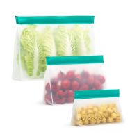 Transparent 1Pcs Kitchen Organizer Sealing Fresh Bags PEVA Food Storage Bag for Sandwich Fruits Vegetables with Ziplock Reusable