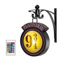 Platform 9 3/4 Night Light with Remote Control 16 Colors Hanging Wall Lamp 9 ¾ Sign Decoration Wall Lights