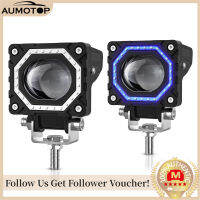 AUMOTOP ไฟเสริมรถจักรยานยนต์2ชิ้น,แท่งไฟ LED จุดไฟขับ120W 3000K/6000K/8000K โคมไฟ LED 12000LM สำหรับรถ ATV รถบรรทุกรถออฟโรดกันน้ำ