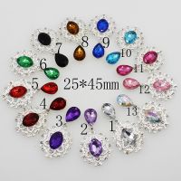 【YF】 NDelicate Brilhante Broche De Cristal Acessórios Moda Lindo Convite Casamento Decoração Criativa 45x25mm 10Pcs por Conjunto