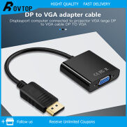 Rovtop Cáp Chuyển Đổi 1080P DP Displayport Male Sang VGA Female Cáp Chuyển