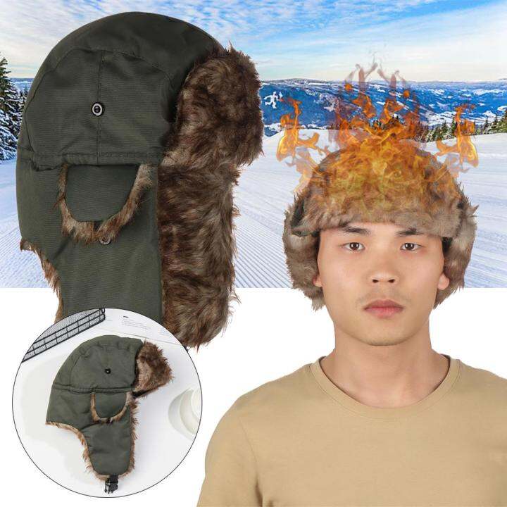 Winte Wam Faux Fu Tappe Ski Snowboad Hunte Hat - EBay