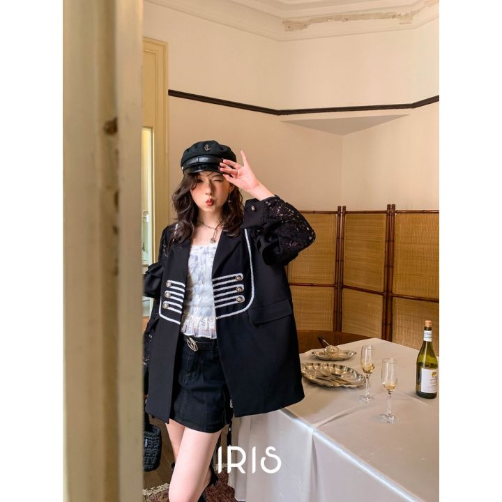 พร้อมส่ง-สินค้าลิขสิทธิ์แท้-iris-boutique-ib23l098-midnight-blazer-เสื้อผ้าผู้หญิง-เสื้อคลุมแขนยาว