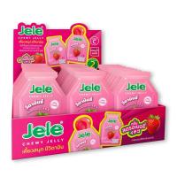 [ส่งฟรี!!!] เจเล่ ชิววี่ เยลลี่ผสมบุก กลิ่นสตรอว์เบอร์รี 18 กรัม x 30 ชิ้นJele Chewy Jelly Carrageenan Strawberry 18g x 30 pcs