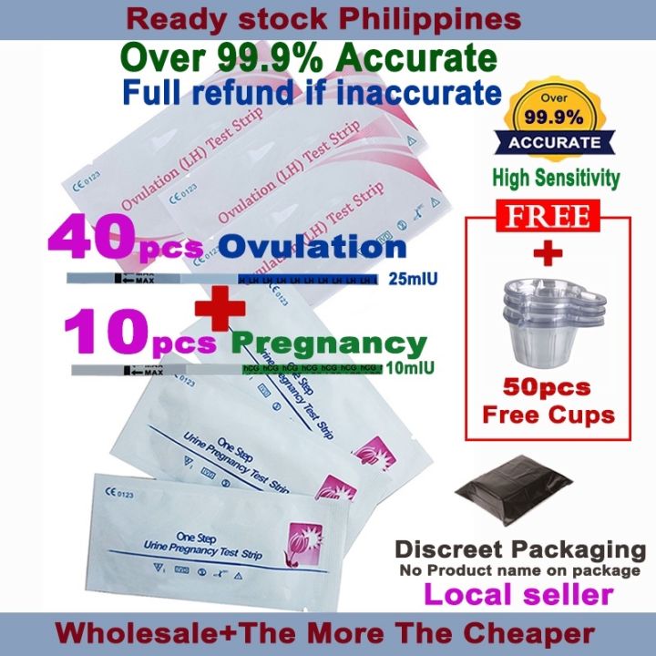 40pcs Ovulation Test Strip Kit Lh Opk 10pcs Pregnancy 50pcs Urine Cups Lazada Ph 0203