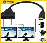 RYRA HDMI Splitter 1 Input Male Ke 2 Output Female Port Cable Adapter Converter 1080P untuk Video Game Perangkat Multimedia