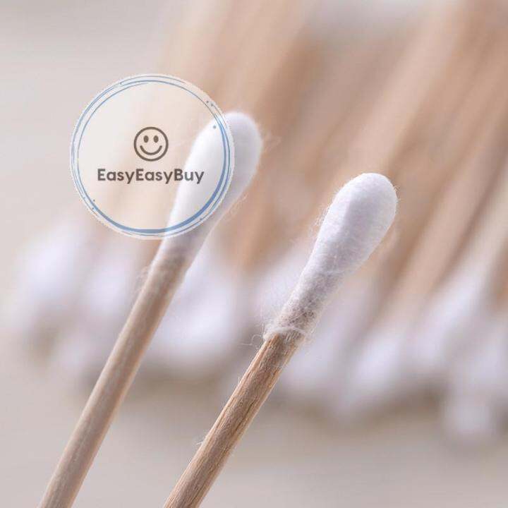 10-ชิ้น-คอตตอนบัด-100-ก้าน-แพ็คเดี่ยว-cotton-buds-สำลีปั่นหูด้ามไม้-สำลีไม้-สำลีก้าน-สำลีเช็ดเครื่องสำอาง-ez99