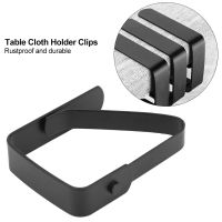 16 Pack Stainless Steel Tablecloth Clips Black Picnic Tablecloth Clips Adjustable Anti-Skid Fixed Clip