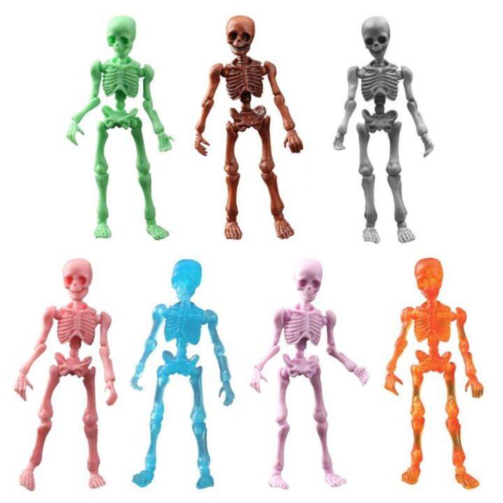 Movable Mr. Bones Skeleton Human Model Skull Full Body Mini Figure Toy 