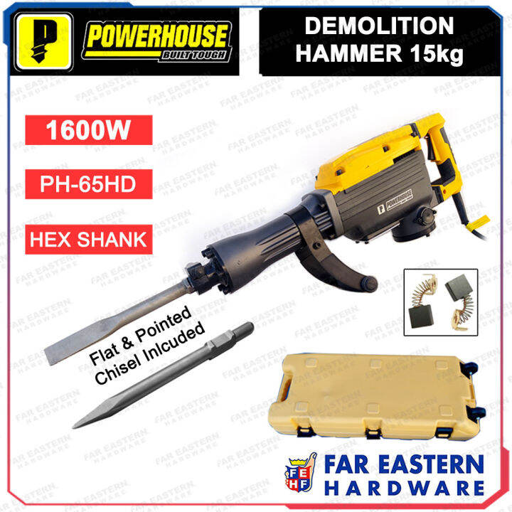 POWERHOUSE Demolition Hammer 15KG 1600W Hex Shank PH65HD Jackhammer