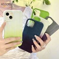 KISSCASE เคสโทรศัพท์ซิลิโคนนิ่มสีประกายหิมะไล่ระดับสีสำหรับ Iphone 14 13 12 11 Pro Max เคสมีรอยย่นในแนวตั้งสำหรับ Iphone 11 12 13 14