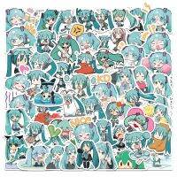 【HOT JJSGWIXLOOWEHG 541】Hatsune Miku 65ชิ้นสติกเกอร์น่ารักกระเป๋าเดินทางสเก๊ตบอร์ดหีบห่อสติกเกอร์น่ารักสติกเกอร์ทำรายงานด้วยมือสติกเกอร์ลายอะนิเมะของเล่นลายแล็ปท็อปสำหรับเด็กผู้หญิง