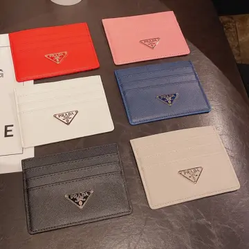 Prada - Women's Saffiano Card Holder Wallet - Blue - Leather