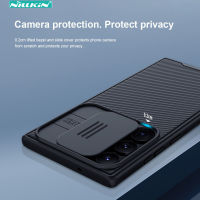 Nillkin Slip Cover Camera Protection Case สำหรับ Samsung Galaxy S23 Ultra S23 + Plus ขอบ TPU นุ่ม + PC ปกหลังแข็ง CamShield Pro กรณีโทรศัพท์