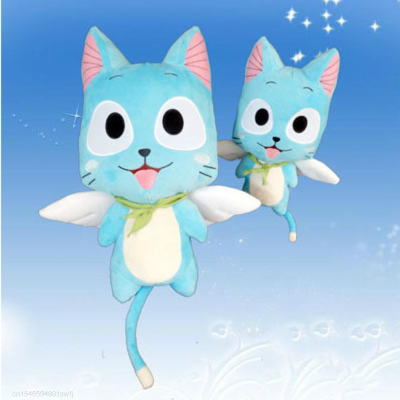 304056เซนติเมตรอะนิเมะนางฟ้าหางของเล่นตุ๊กตา Kawaii มีความสุขแมวสีฟ้านุ่มยัดไส้สัตว์ของเล่นรุ่นตุ๊กตาของเล่นสำหรับเด็กสาวของขวัญ