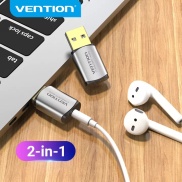 Vention Card Âm Thanh USB Sang Jack 3.5Mm 2 Trong 1 Usb Bộ Chuyển Đổi Âm